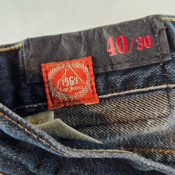 Gap 1969 Jeans Mens 40x30 Blue Straight Fit Classic Denim Button Fly Y2k 00s - Picture 9 of 12